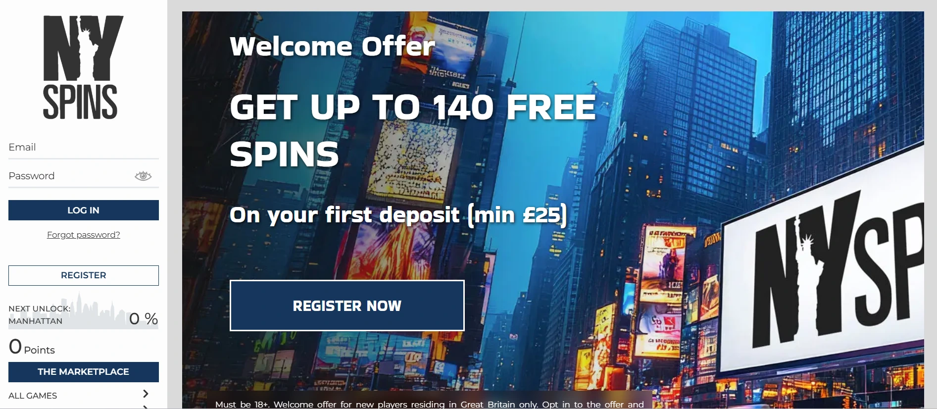 NY Spins gambling site